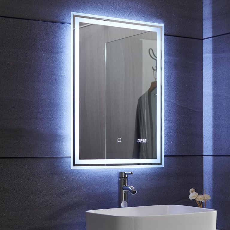 Aquamarin Koupelnové zrcadlo s LED osvětlením, 50 x 70 cm