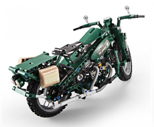 Vojenská motorka - stavebnice - 550 dílků