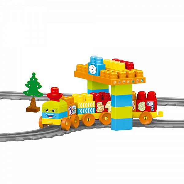 Dolu Block Toys - Dětská vlaková souprava, 58 ks