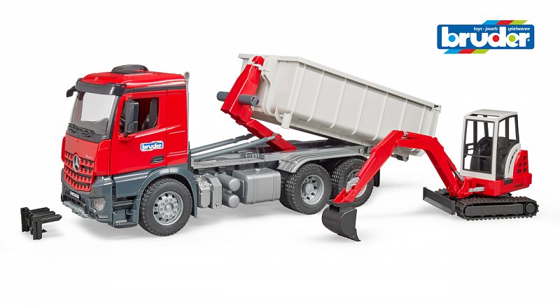 Konstrukční vozy - nákladní auto s bagrem