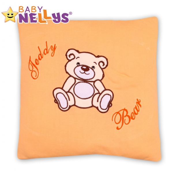 Baby Nellys Polštářek 40x40 Teddy Bear - broskvový