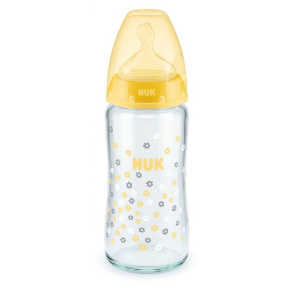 Skleněná kojenecká láhev NUK First Choice 240 ml - žlutá