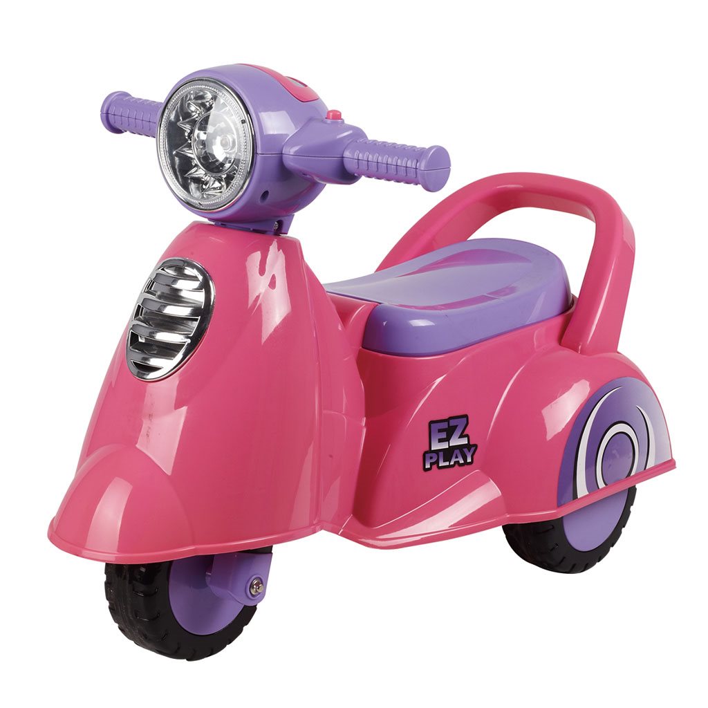 Dětské odrážedlo motorka se zvukem Baby Mix Scooter - růžová