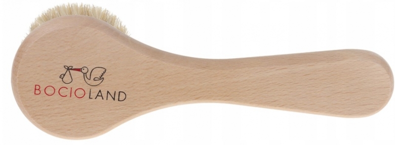 BocioLand Dřevěný velký kartáč s pevným přírodním vlasem, přírodní