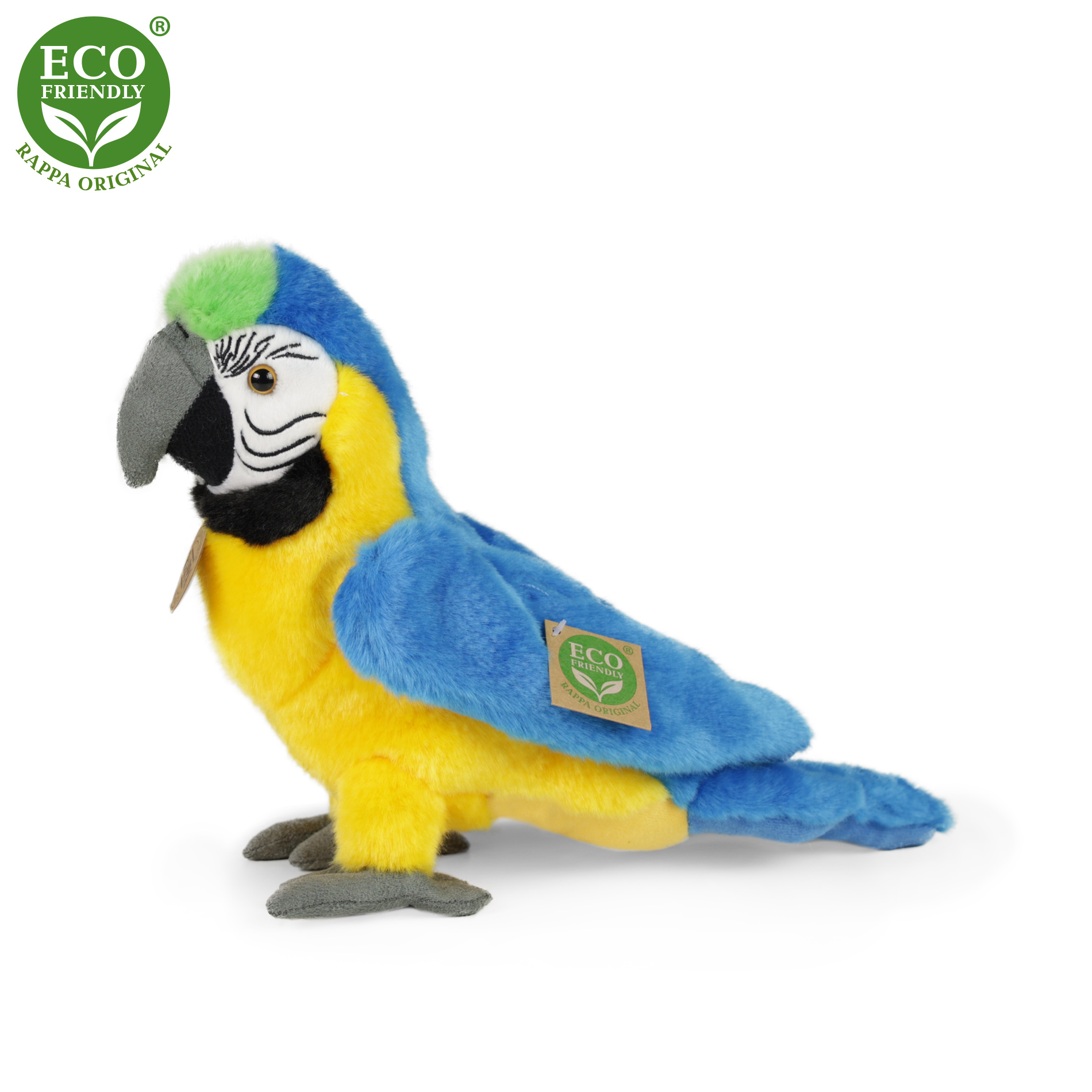 Rappa Eco-Friendly - Plyšový papoušek modro žlutý Ara Ararauna 24 cm