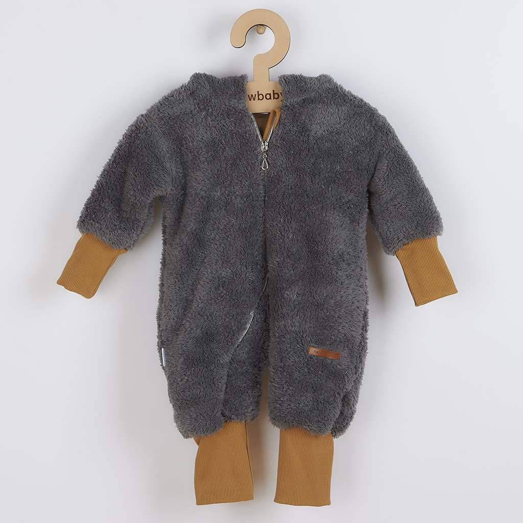 Luxusní dětský zimní overal New Baby Teddy bear - šedý - šedá/68 (4-6m)