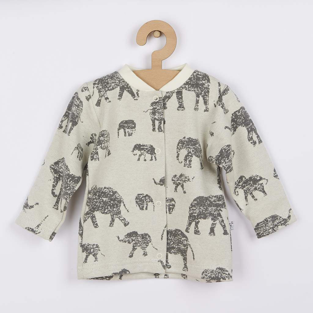 Kojenecký kabátek Baby Service Sloni - šedý - šedá/62 (3-6m)