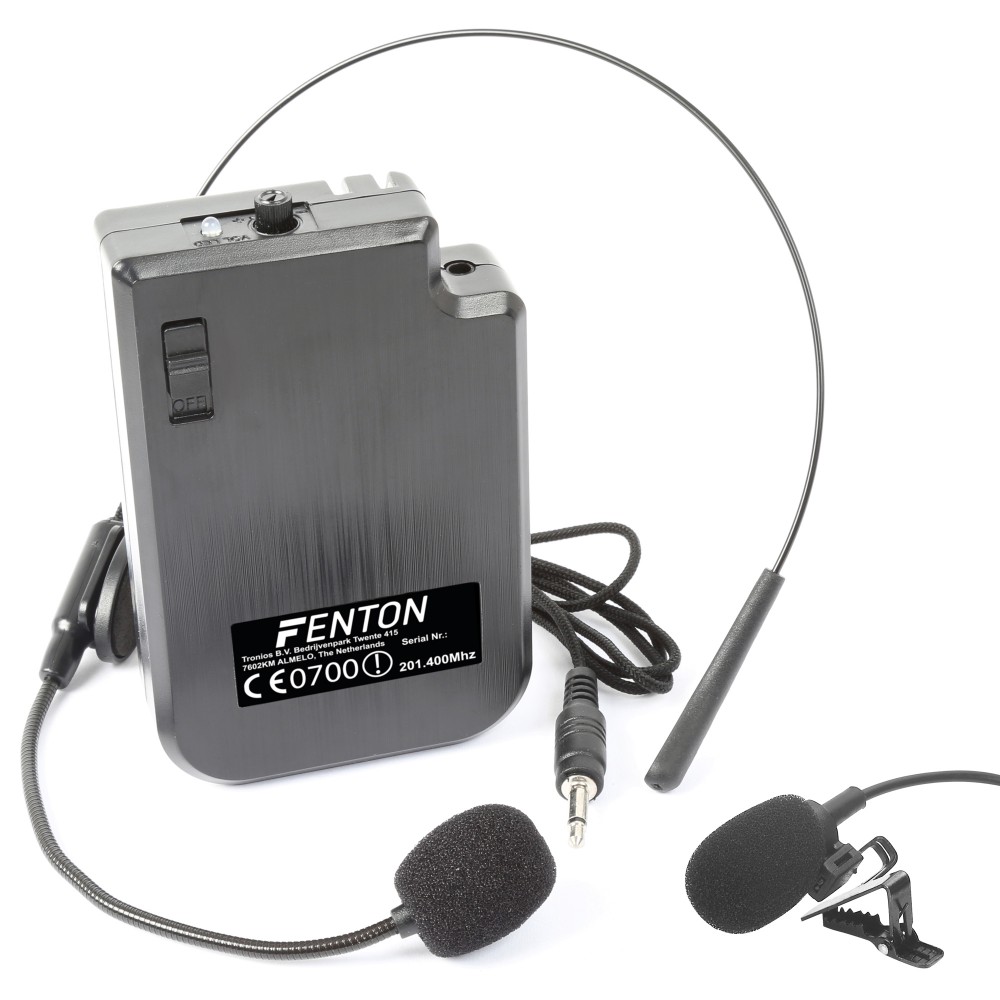 Fenton VHF náhlavní a klopová mikrofonní sada, 201.400 MHz