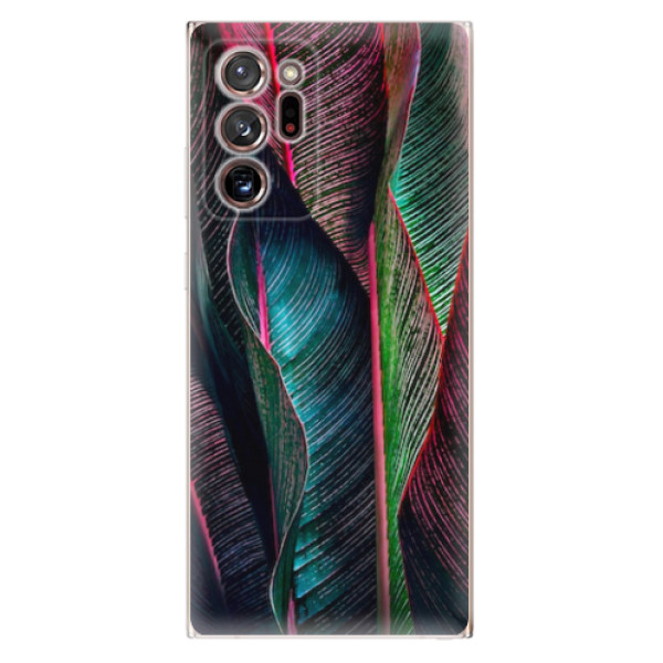 Odolné silikonové pouzdro iSaprio - Black Leaves - Samsung Galaxy Note 20 Ultra