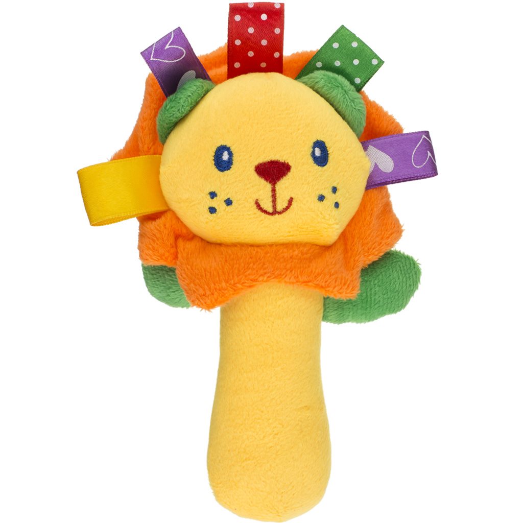 Plyšová hračka s pískátkem Akuku - lev - oranžová