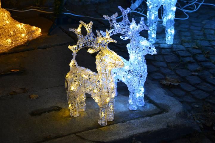 Světelná dekorace vánoční sob 100 cm, teple bílý