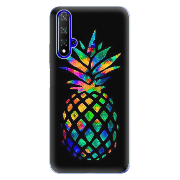 Odolné silikonové pouzdro iSaprio - Rainbow Pineapple - Huawei Honor 20