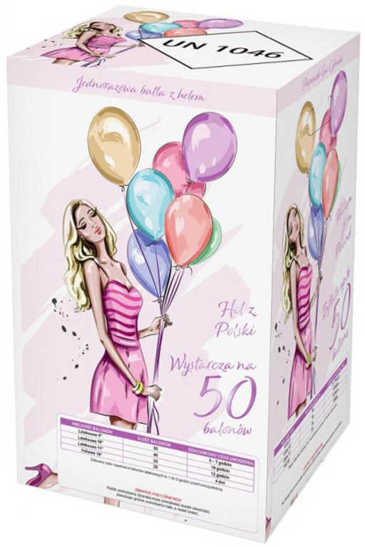 Helium 420l jednorázové na plnění až 50ks latexových balónků o průměru 23cm