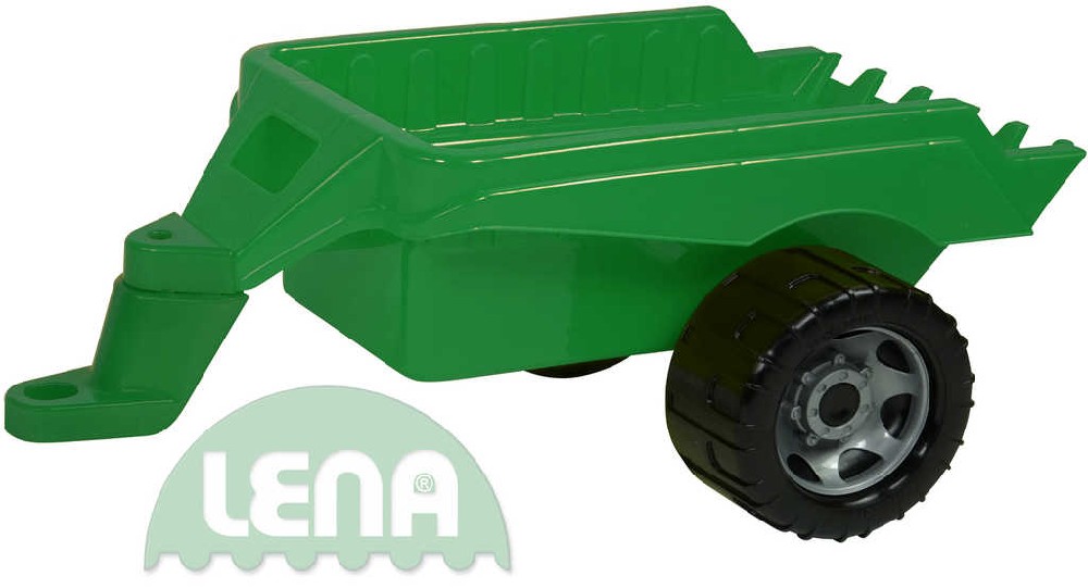 LENA Přívěs zelený plastová vlečka k maxi autům 50cm