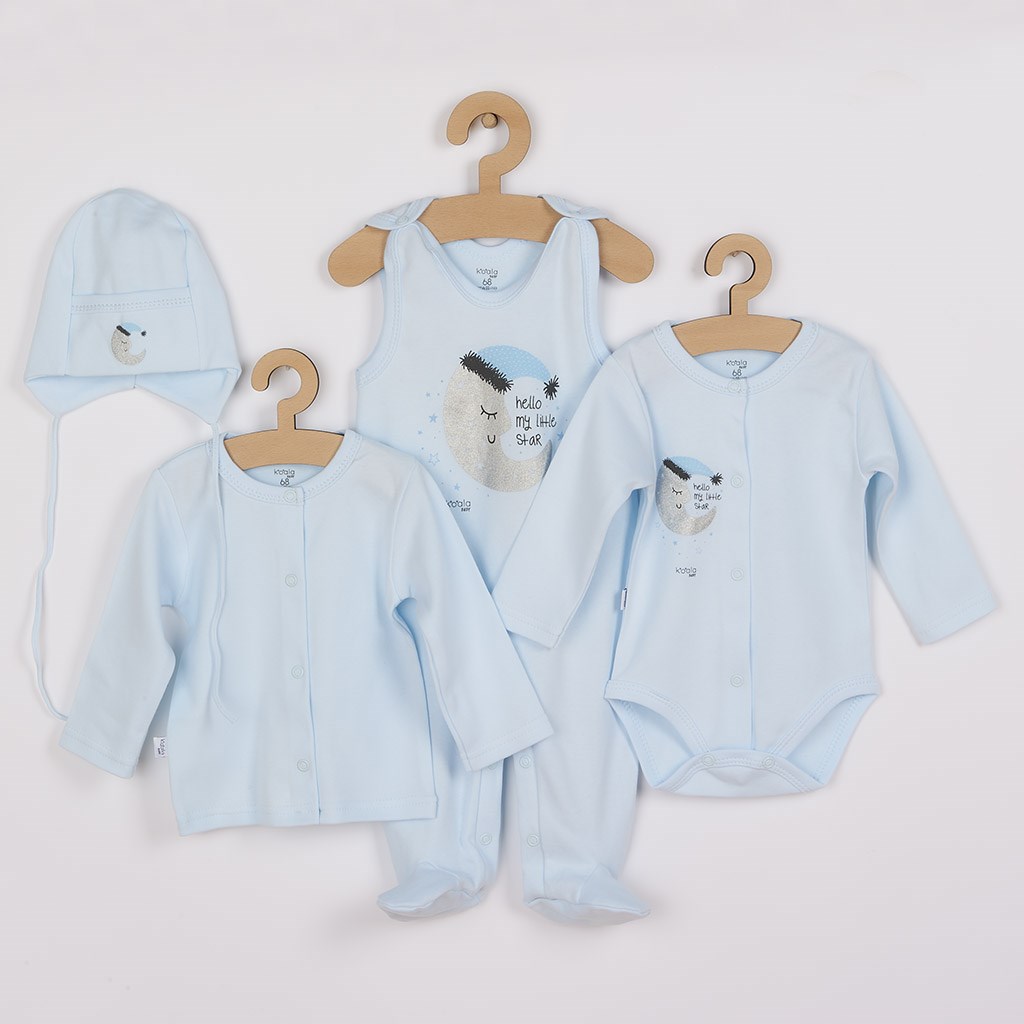 4-dílná kojenecká souprava Koala Moon - modrá/62 (3-6m)