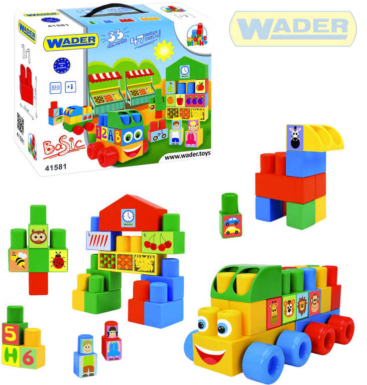 WADER Middle Block baby kostky střední 33ks plast STAVEBNICE 41581