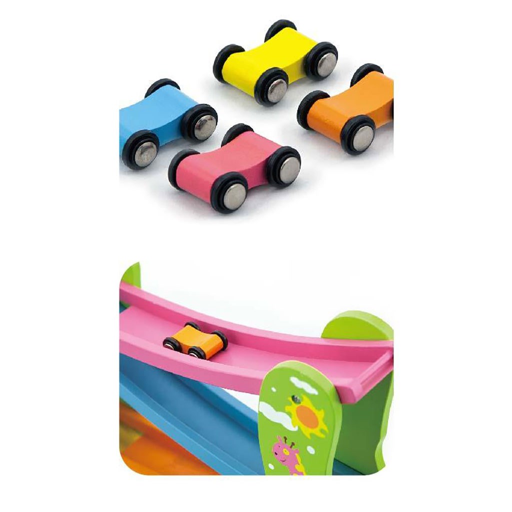 Dětská dřevěná autodráha Viga - multicolor
