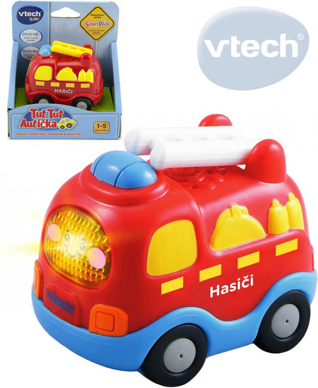 VTECH Baby autíčko Tut Tut Hasiči 8cm mluvící zpívající CZ na baterie Světlo Zvuk