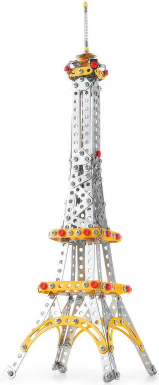Stavebnice typu Merkur kovová Malý mechanik Eiffelova věž 447 dílků
