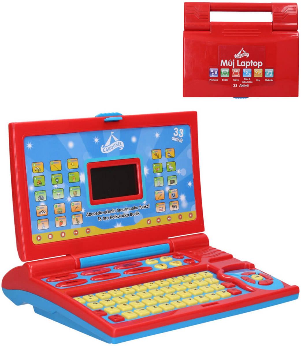 Laptop dětský notebook naučný na baterie s aktivitami v krabici Světlo Zvuk CZ