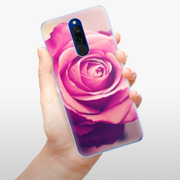 Odolné silikonové pouzdro iSaprio - Pink Rose - Xiaomi Redmi 8