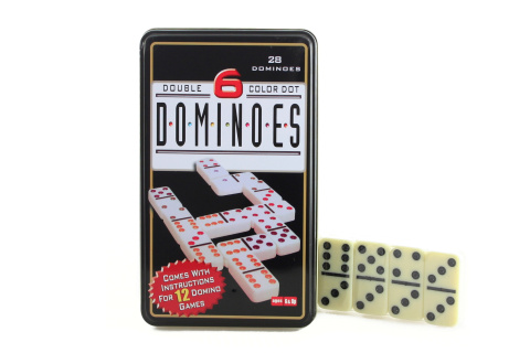 Domino v plechové krabičce