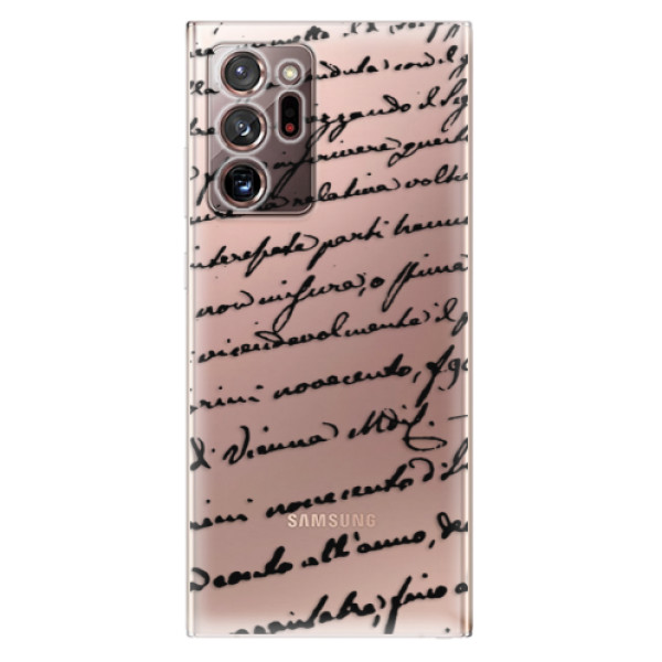 Odolné silikonové pouzdro iSaprio - Handwriting 01 - black - Samsung Galaxy Note 20 Ultra