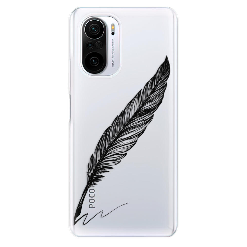 Odolné silikonové pouzdro iSaprio - Writing By Feather - black - Xiaomi Poco F3