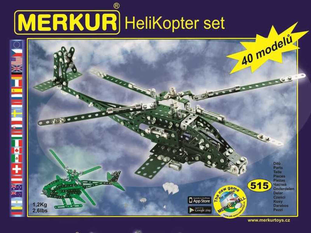 MERKUR Helicopter set 515 dílků *KOVOVÁ STAVEBNICE*