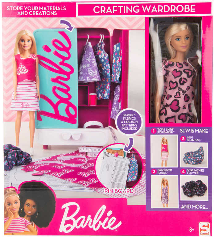MATTEL BRB Módní salón set šatní skříň s panenkou Barbie kreativní set