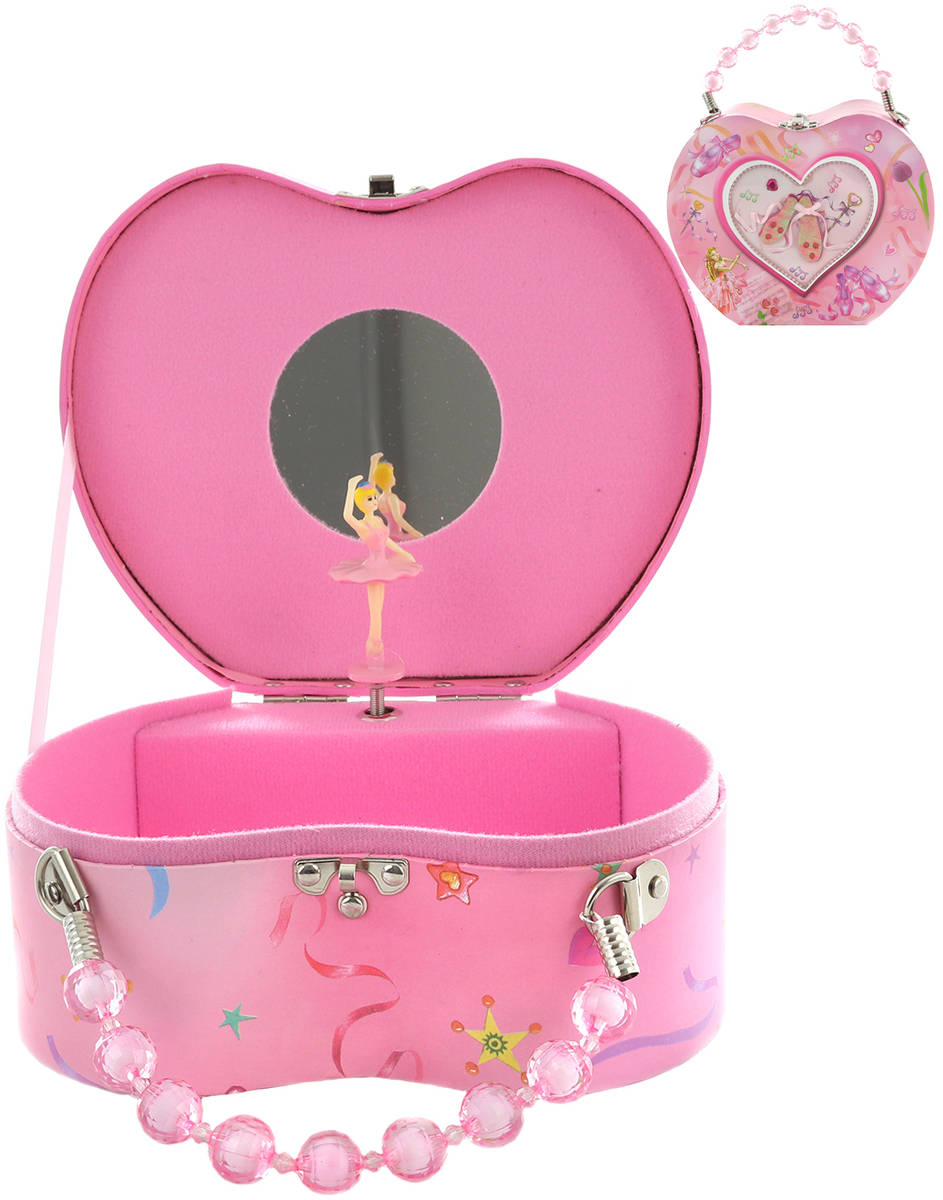 Šperkovnice hrací skříňka kabelka s panenkou baletkou na natažení karton