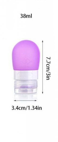 Cestovní silikonová lahvička na tekutiny - Fialová - 38 ml