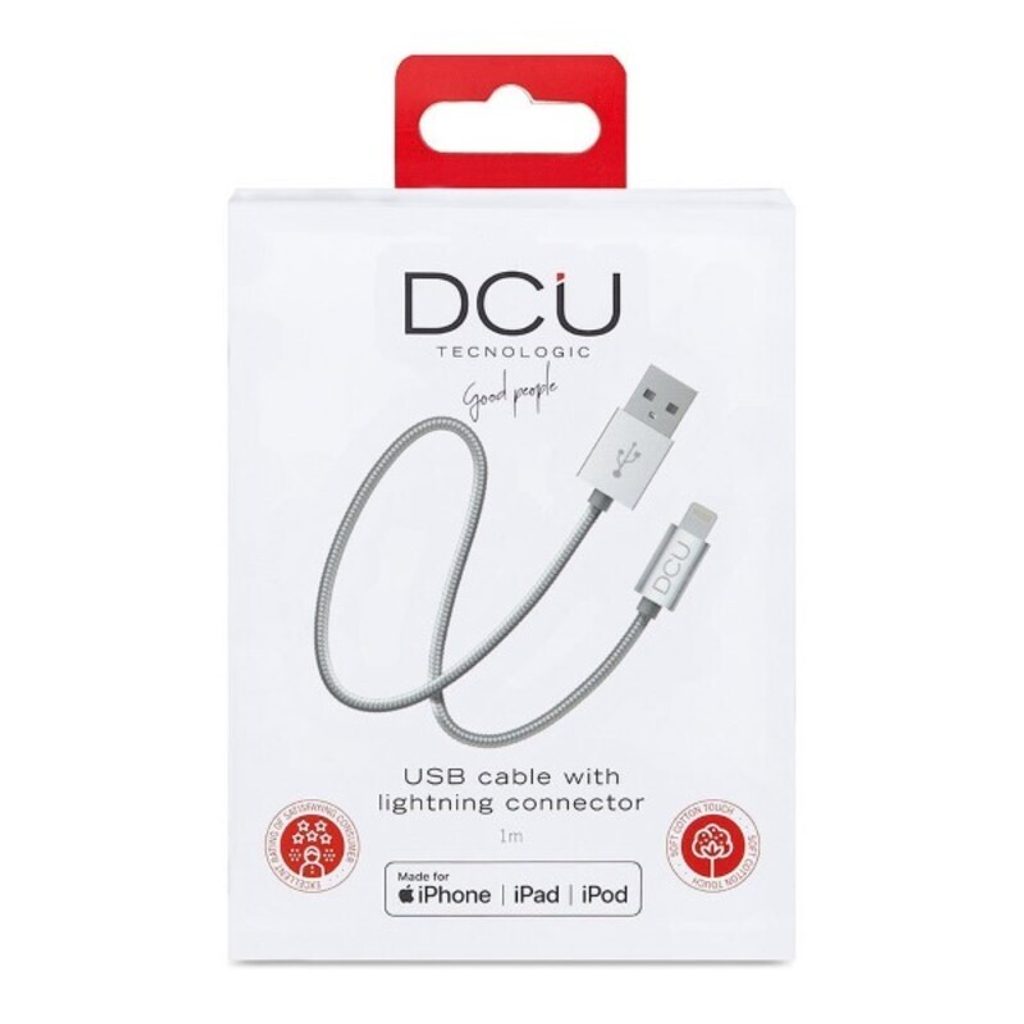 Nabíjecí USB kabel Lightning iPhone DCU Stříbřitý 1 m