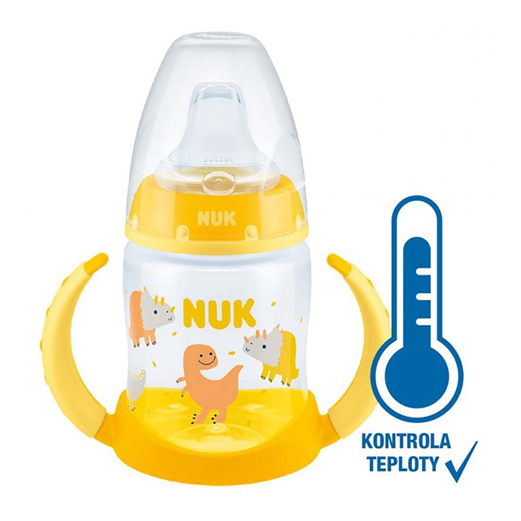 Kojenecká láhev na učení NUK s kontrolou teploty 150 ml - žlutá