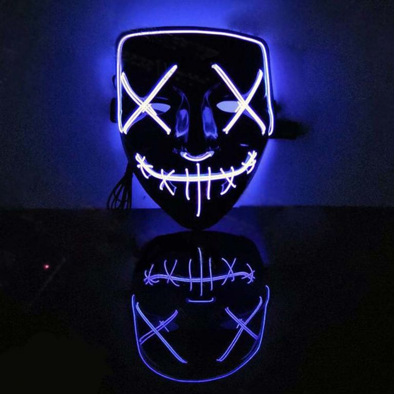 Děsivá LED svítící maska s dálkovým ovladačem