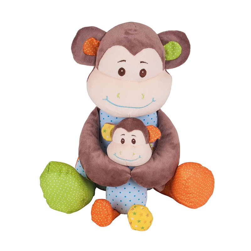 Bigjigs Baby Textilní postavička opička Cheeky velká