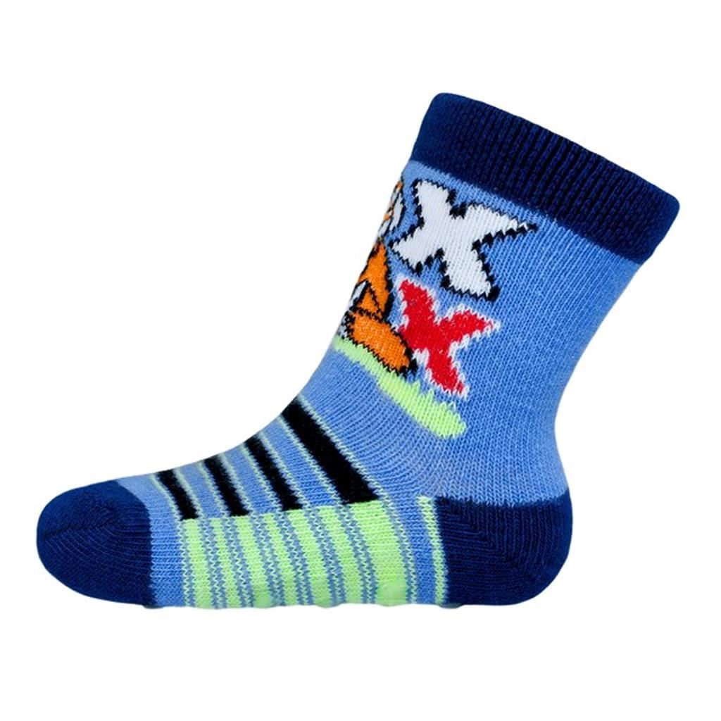 Kojenecké ponožky New Baby s ABS s liškou - modrá/74 (6-9m)