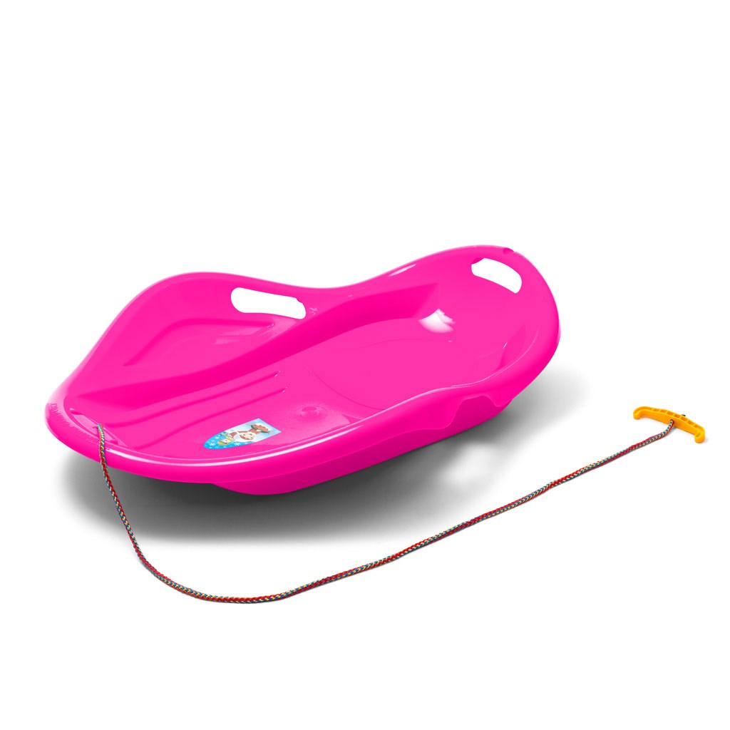 Dětský sáňkovací kluzák Mušle Baby Mix PREMIUM KOMFORT 80 cm - růžová