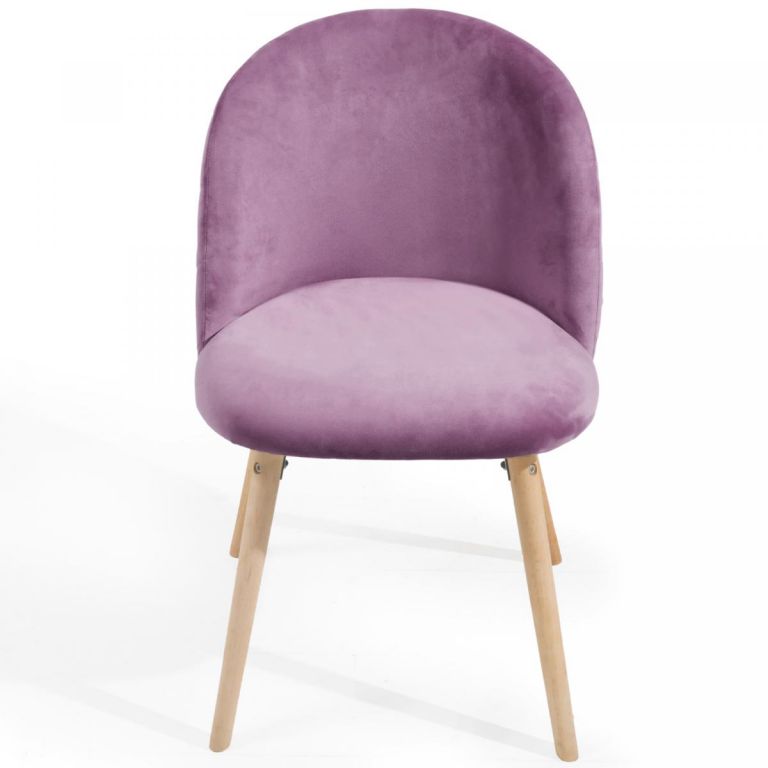 MIADOMODO Sada jídelních židlí sametové, fialové, 6 ks