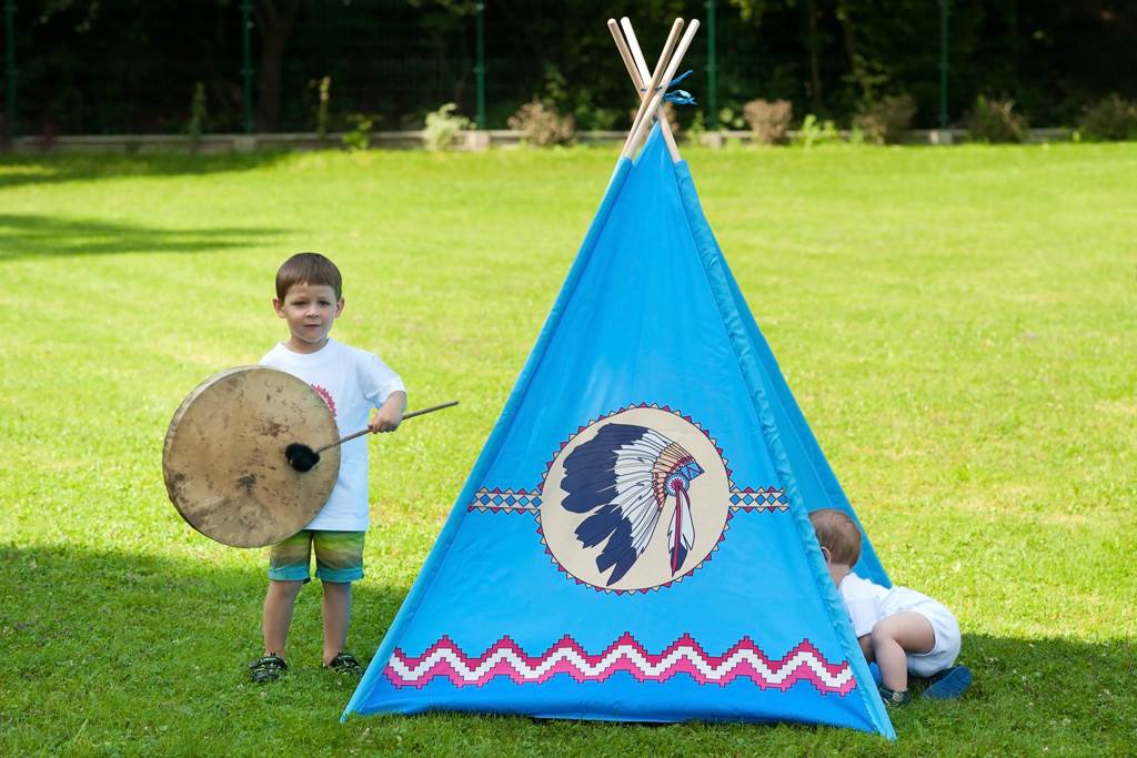 Dětský indiánský stan teepee PlayTo - modrá