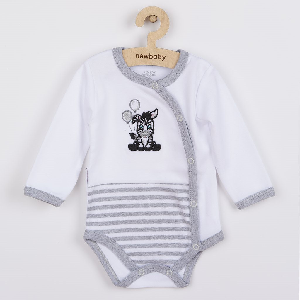 Kojenecké bavlněné celorozepínací body New Baby Zebra exclusive - bílá/68 (4-6m)