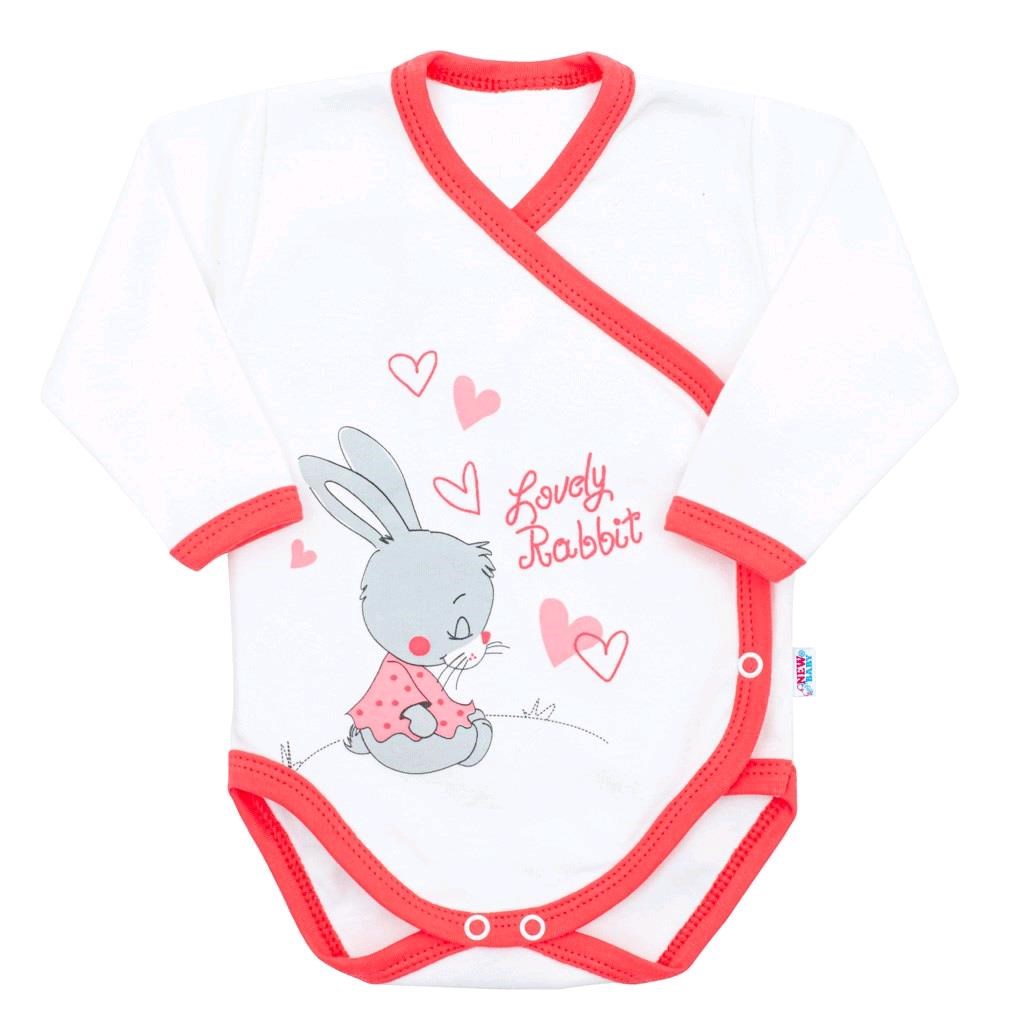 Dětské body s bočním zapínáním New Baby Lovely Rabbit - růžová/62 (3-6m)