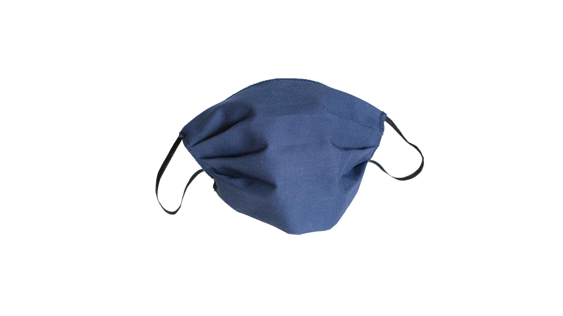 4CARS Dvouvrstvé ochranné bavlněné rouško modré bez vzoru s gumičkou 1ks