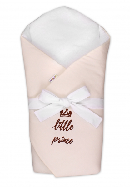 Baby Nellys Novorozenecká zavinovačka s výztuží zad Little Prince - smetanová