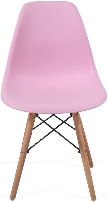 Miadomodo Sada 2 jídelních židlí s plastovým sedákem, růžová