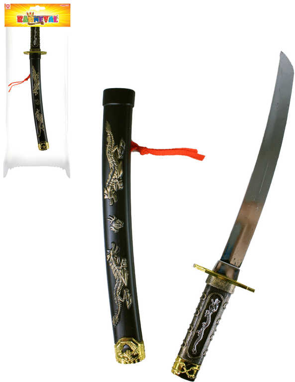 KARNEVAL Meč japonský katana 41cm v pouzdře *KARNEVALOVÝ DOPLNĚK*
