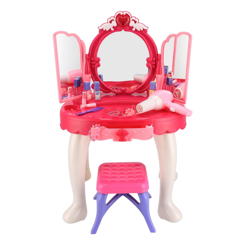 Baby Mix Play World - Dětský toaletní stolek se židličkou Amanda - růžová