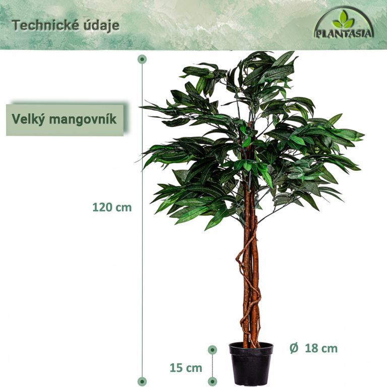 PLANTASIA Umělý strom mangovník, 120 cm