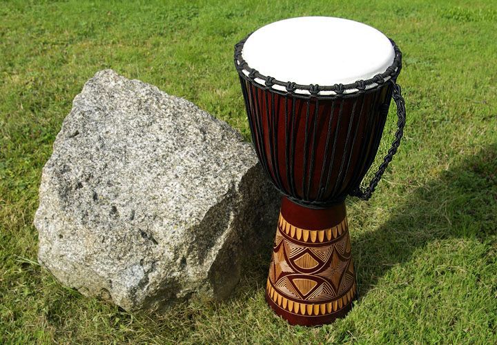 Africký buben Djembe, 70 x 28 cm, ručně řezaný