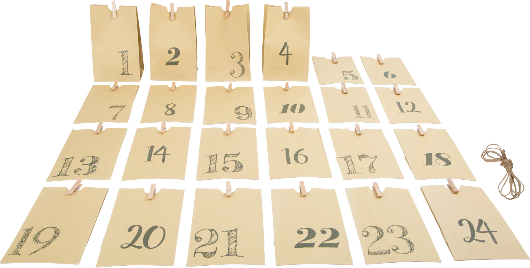 Small Foot Adventní kalendář papírové taštičky